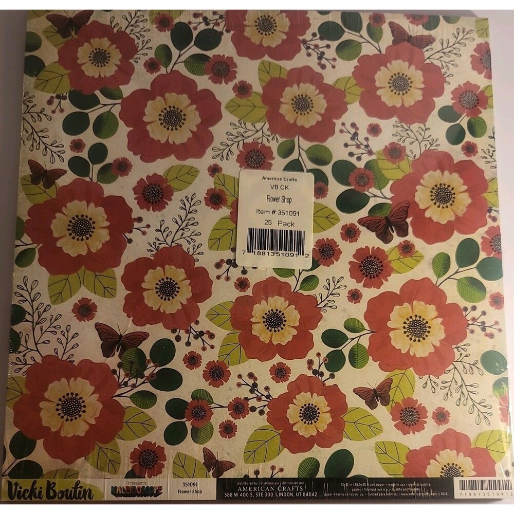 Vicki Boutin 12"x12", Flower Shop, doublesided, Pack of 25